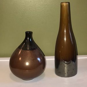 🌺Brown Glass Vases (1 - 12” H) (2 - 9”)